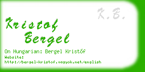 kristof bergel business card