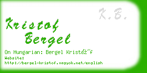 kristof bergel business card